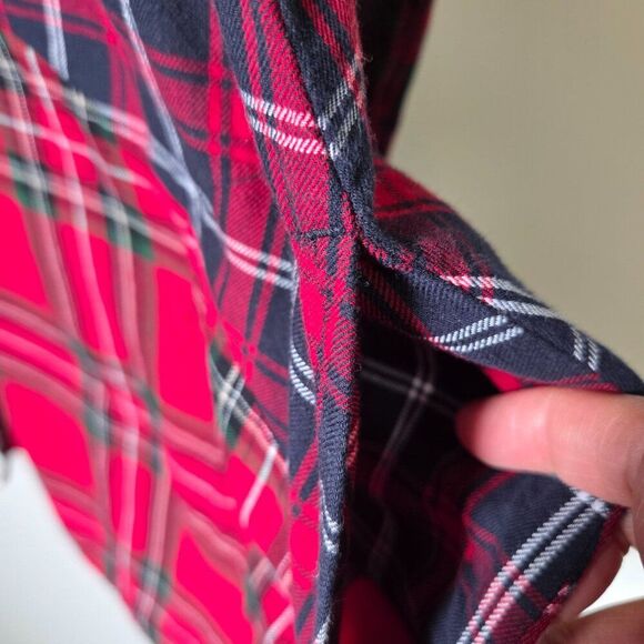 EUC J JILL PLAID BUTTON DOWN LONG LINE SHIRT / SHIRT DRESS SIZE LARGE - Picture 8 of 16